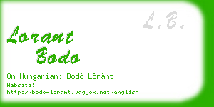 lorant bodo business card
