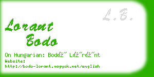 lorant bodo business card